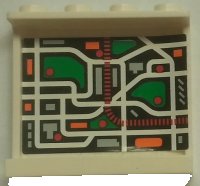 LEGO onderdeel Panel 1 x 4 x 3 with Side Supports - Hollow Studs with Map Street Pattern 7 on Inside (Sticker) - Set 7642 60581pb120