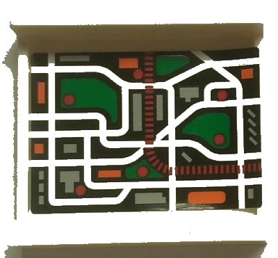 LEGO onderdeel Panel 1 x 4 x 3 with Side Supports - Hollow Studs with Map Street Pattern 7 on Inside (Sticker) - Set 7642 (60581pb120)