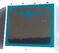 LEGO part Panel 1 x 4 x 3 with Side Supports - Hollow Studs with Mirror and Dark Azure Stars Pattern (Sticker) - Set 41302 60581pb164