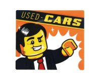 LEGO onderdeel Panel 1 x 4 x 3 with Side Supports - Hollow Studs with 'USED - CARS' and Minifigure Pattern (Sticker) - Set 60258 60581pb167