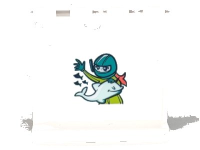 LEGO part Panel 1 x 4 x 3 with Side Supports - Hollow Studs with Picture of Lime Diver with Dark Turquoise Helmet and Light Aqua Dolphin Pattern (Sticker) - Set 41381 (60581pb248)