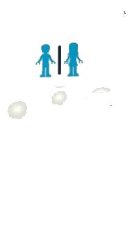 LEGO part Door 1 x 4 x 6 with Stud Handle with Medium Azure Male and Female Friends Mini Dolls Silhouettes, Unisex Restroom Pattern (Sticker) - Set 41430 60616pb067