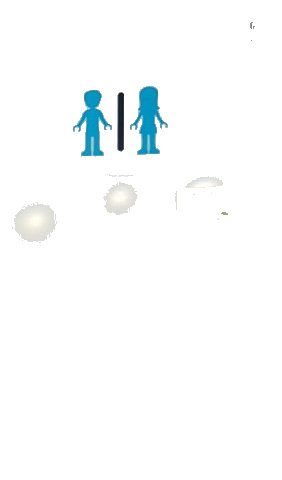 LEGO onderdeel Door 1 x 4 x 6 with Stud Handle with Medium Azure Male and Female Friends Mini Dolls Silhouettes, Unisex Restroom Pattern (Sticker) - Set 41430 (60616pb067)