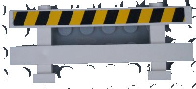 LEGO onderdeel Fence 1 x 8 x 2 2/3 with Black and Yellow Danger Stripes Pattern (Sticker) - Set 60138 (6079pb08)