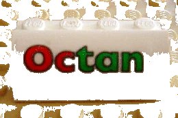 LEGO onderdeel Slope, Curved 2 x 4 x 1 1/3 with 4 Recessed Studs with Octan Pattern (Sticker) - Sets 6335 / 6597 (6081pb003)