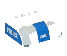 LEGO onderdeel Windscreen 5 x 6 x 2 Curved Top Canopy with 4 Studs with White 'POLICE' on Blue Pattern on Front and Both Sides (Stickers) - Set 7743 (61484pb002)
