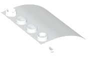 LEGO onderdeel Slope, Curved 4 x 4 x 2 with 4 Studs and Pin Holes 61487