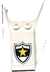 LEGO onderdeel Windscreen 6 x 4 x 1 1/3 with Bottom Tabs and Hollow Studs with Police Yellow Star Badge Pattern (Sticker) - Set 6545 (6152apb01)