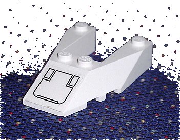 LEGO part Wedge 6 x 4 Cutout with Stud Notches with Panel Pattern (Sticker) - Set 7700 (6153bpb01)