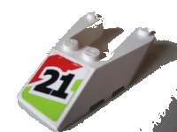 LEGO onderdeel Wedge 6 x 4 Cutout with Stud Notches with Number 21 Pattern (Sticker) - Set 8897 6153bpb05