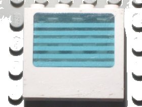 LEGO onderdeel Panel 1 x 4 x 3 with Fixed Glass with 6 White Stripes Pattern (Sticker) - Set 6666 (6156pb01)
