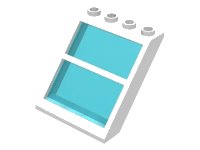 LEGO onderdeel Window 4 x 4 x 3 Roof with Center Bar and Fixed Trans-Light Blue Glass 6159c01