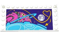 LEGO part Tile, Modified 6 x 12 with Studs on Edges with Planets, Stars and Rocket Ship Pattern (Sticker) - Set 41130 6178pb020