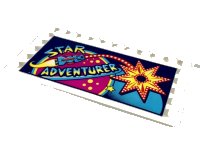 LEGO part Tile, Modified 6 x 12 with Studs on Edges with 'STAR ADVENTURER', Spaceship, Planets and Star Pattern 6178pb026