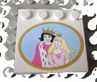 LEGO part Tile, Modified 4 x 4 with Studs on Edge with Prince and Princess Pattern (Sticker) - Set 5963 6179pb022