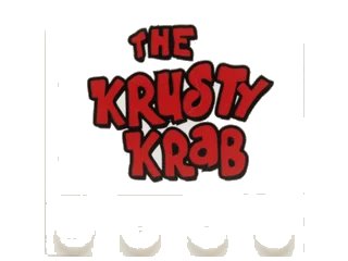 LEGO onderdeel Tile, Modified 4 x 4 with Studs on Edge with Red 'THE KRUSTY KRAB' Pattern (Sticker) - Set 3833 (6179pb044)