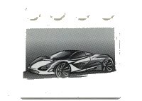 LEGO part Tile, Modified 4 x 4 with Studs on Edge with Black and White McLaren 720S Car Pattern (Sticker) - Set 75880 6179pb215
