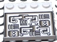 LEGO part Tile, Modified 4 x 4 with Studs on Edge with Pipes Pattern 6179px1