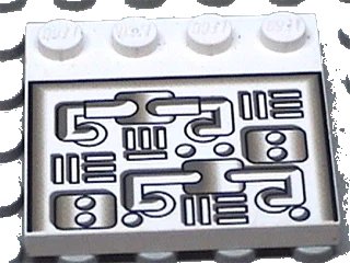 LEGO onderdeel Tile, Modified 4 x 4 with Studs on Edge with Pipes Pattern (6179px1)