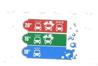 LEGO part Tile, Modified 4 x 6 with Studs on Edges with Bubbles and Car Wash Price Table Pattern (Sticker) - Set 4207 6180pb064