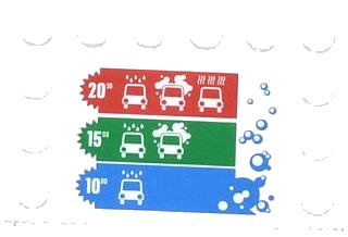 LEGO onderdeel Tile, Modified 4 x 6 with Studs on Edges with Bubbles and Car Wash Price Table Pattern (Sticker) - Set 4207 (6180pb064)
