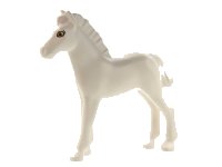 LEGO onderdeel Horse, Foal, Belville with Black Outlined Eyes with Eyelashes and Brown Irises Pattern 6193pb02