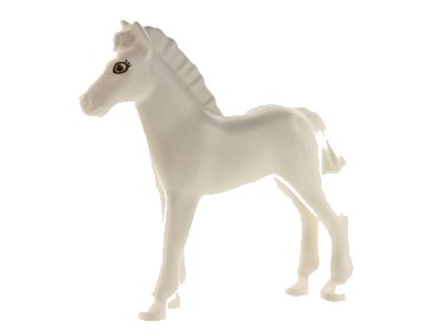 LEGO onderdeel Horse, Foal, Belville with Black Outlined Eyes with Eyelashes and Brown Irises Pattern (6193pb02)