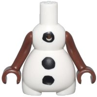 LEGO part Body Snowman with Black Buttons Pattern, Reddish Brown Arms with Hands 62373pb02c01