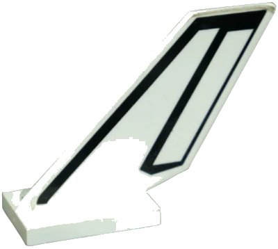 LEGO onderdeel Tail Shuttle with Black Line Pattern on Both Sides (Stickers) - Sets 6339 / 6544 (6239pb010)