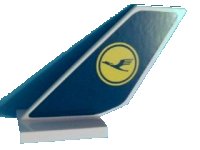 LEGO part Tail Shuttle with Lufthansa Logo Pattern on Both Sides (Stickers) - Set 40146 6239pb045