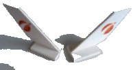 LEGO part Tail Shuttle with Orange City Mars Exploration Logo Pattern on Both Sides (Stickers) - Set 60226 6239pb101