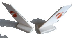 LEGO onderdeel Tail Shuttle with Orange City Mars Exploration Logo Pattern on Both Sides (Stickers) - Set 60226 (6239pb101)