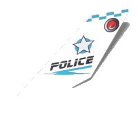 LEGO part Tail Shuttle with Police Blue Checkered Pattern 6239px1