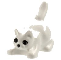 LEGO part Cat, Crouching with Black Eyes, Eyelashes and Nose Pattern 6251px1