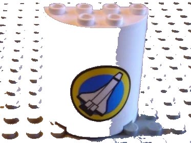 LEGO onderdeel Cylinder Half 2 x 4 x 4 with Shuttle Pattern (Sticker) - Set 6454 (6259pb004)