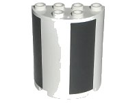 LEGO part Cylinder Half 2 x 4 x 4 with Black Sections Pattern (Stickers) - Set 7468 6259pb009