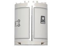LEGO part Cylinder Half 2 x 4 x 4 with SW Gun Turret Hatches Pattern (Sticker) - Set 75138 6259pb025