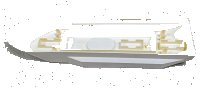LEGO onderdeel Boat, Hull Unitary 51 x 12 x 6 with Side Bulges, Base 62791