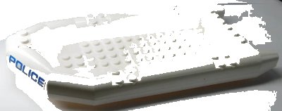 LEGO onderdeel Boat, Rubber Raft, Large with 'POLICE' Pattern on Both Sides (Stickers) - Set 60045 (62812pb12)