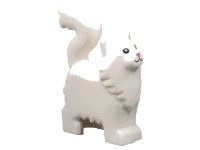 LEGO onderdeel Cat, Persian Longhair, Standing with Black Eyes and Dark Pink Nose Pattern 6329pb01