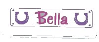 LEGO part Tile 1 x 3 with 2 Horseshoes and 'Bella' Pattern (Sticker) - Set 3189 63864pb014