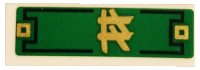 LEGO part Tile 1 x 3 with Gold Ninjago Logogram 'LL' on Green Background Pattern (Sticker) - Set 70658 63864pb098