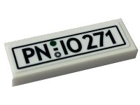 LEGO part Tile 1 x 3 with 'PN-IO 271' Pattern (Sticker) - Set 10271 63864pb157
