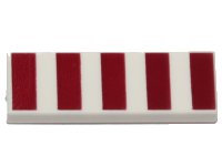 LEGO part Tile 1 x 3 with 5 Dark Red Stripes Pattern 63864pb188