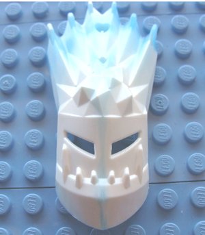 LEGO onderdeel Bionicle Mask Strakk With Marbled Trans-Light Blue Pattern (64260pb01)