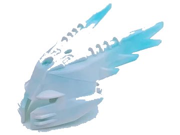 LEGO onderdeel Bionicle Mask Spiked Ice with Marbled Trans-Light Blue Pattern (64303pb01)