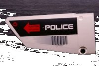 LEGO part Technic, Panel Fairing #17 Large Smooth, Side A with 'POLICE' and 'CAUTION HOT SURFACE' Pattern (Sticker) - Set 5973 64392pb004