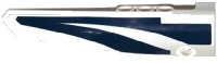 LEGO part Technic, Panel Fairing # 5 Long Smooth, Side A with White and Dark Blue Decorative Stripes Pattern (Sticker) - Set 42033 64681pb013