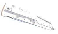 LEGO part Technic, Panel Fairing # 5 Long Smooth, Side A with Light Bluish Gray Stripes Pattern (Sticker) - Set 31313 64681pb027