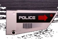 LEGO onderdeel Technic, Panel Fairing #18 Large Smooth, Side B with 'POLICE' and 'CAUTION HOT SURFACE' Pattern (Sticker) - Set 5973 64682pb004